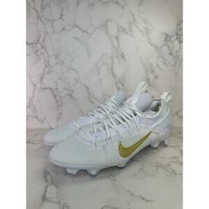 NIKE Huarache 9 Elite Low LAX Lacrosse Cleats Men Size 9.5 White Gold FD0089-100